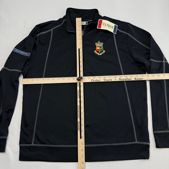 Haverford College 1/4 Zip Pullover Mens Large Clique Performance Shirt Crest - Picture 5 of 12
